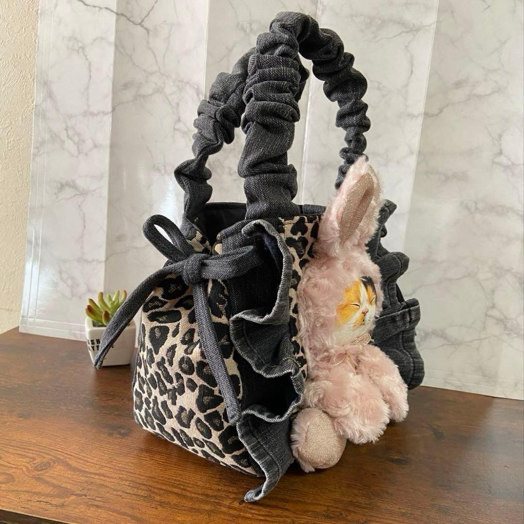 ね*】様 コヤンイサムチョン デニムリメイク【トートバッグ】 フリルバッグ ハン