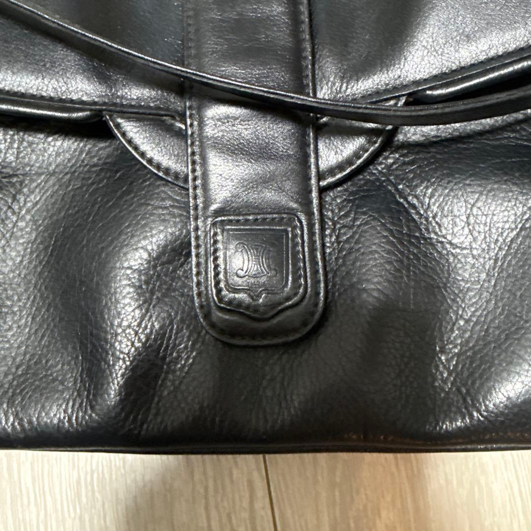 CELINE セリーヌ レザー ショルダーバッグ ブラック