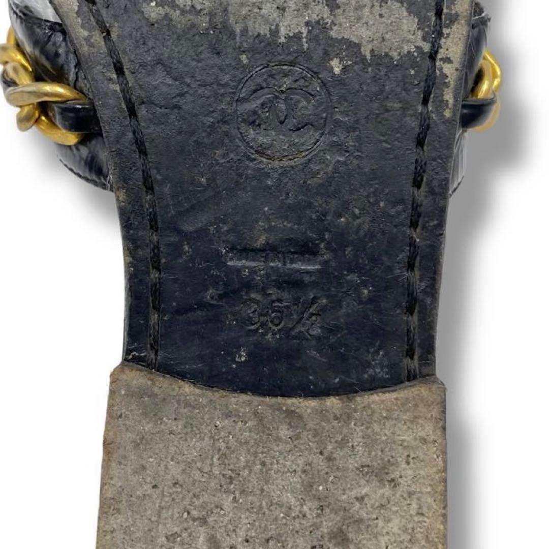 良品 CHANEL ココマーク ターンロック サンダル ミュール Vintage