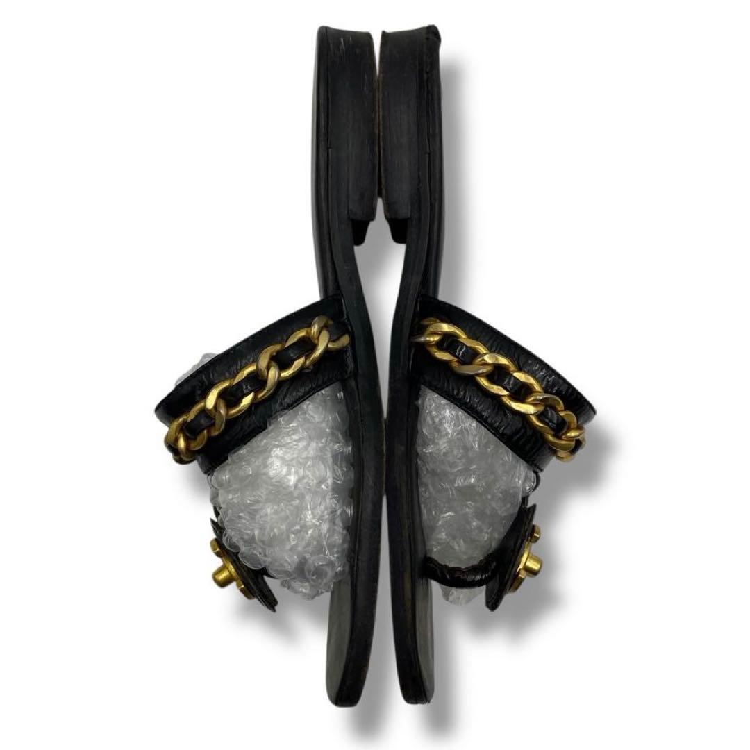 良品 CHANEL ココマーク ターンロック サンダル ミュール Vintage