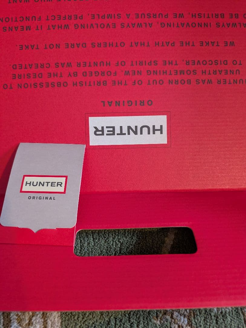 HUNTER ブラックラバー長靴 バックル付き