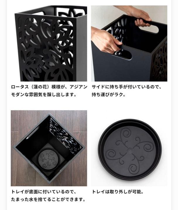 新品 アジアン バリ島 ロータス 傘立て 彫刻 蓮の花 インテリア オブジェ