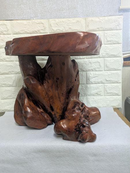 Y【中古】屋久杉？ 盆栽台　足付花台　華台　飾り台　鉢置き　テーブル　インテリア