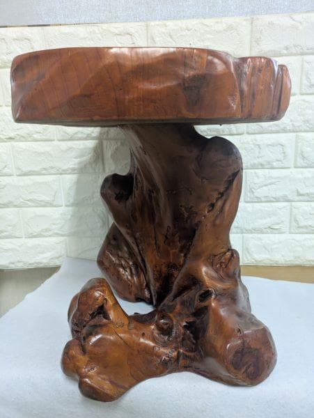 Y【中古】屋久杉？ 盆栽台　足付花台　華台　飾り台　鉢置き　テーブル　インテリア