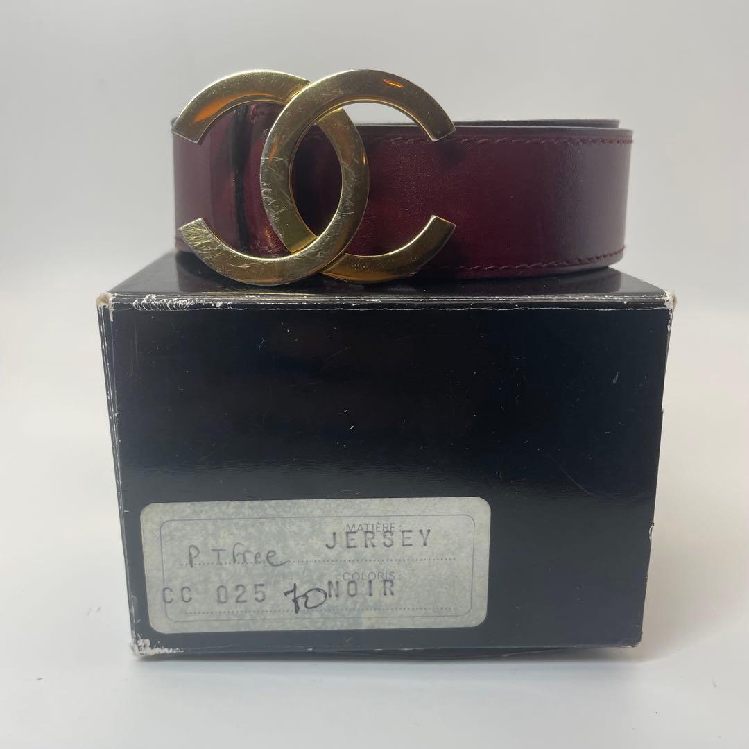 CHANEL ✨シャネル　PARIS　ココマーク　レザーベルト　表記サイズ80