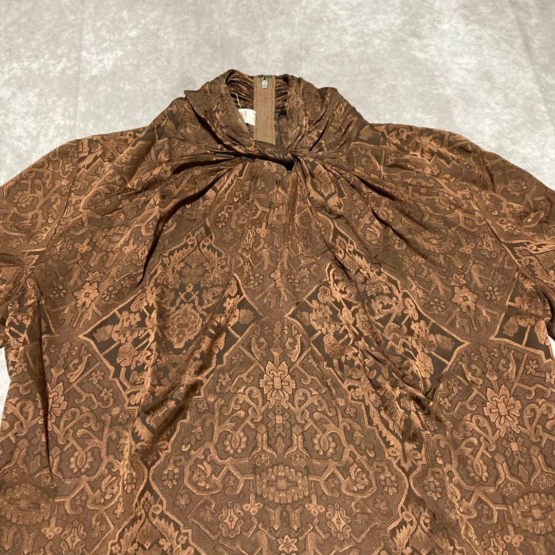希少　ロエベ　LOEWE (40) ブラウス　トップス　総柄　シルク100%