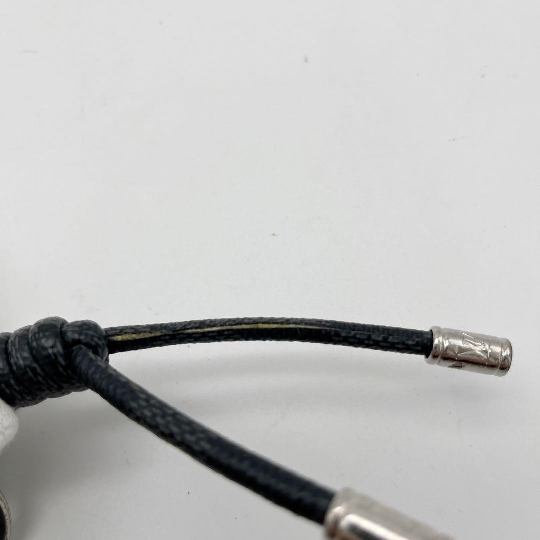 ルイヴィトン ダミエグラフィット キーホルダー レザーロープ キーチャーム 黒