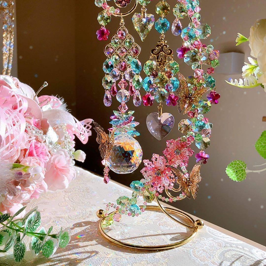 おばこ丸様♡スワロフスキー♡Spring Garden♡スタンドサンキャッチャー