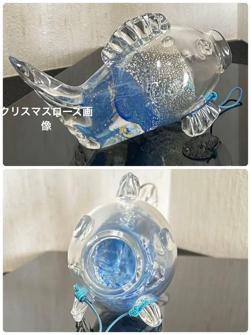 chuchumama ☆彡　ガラス工芸　金箔入り　ガラスの鯉のぼり（大）