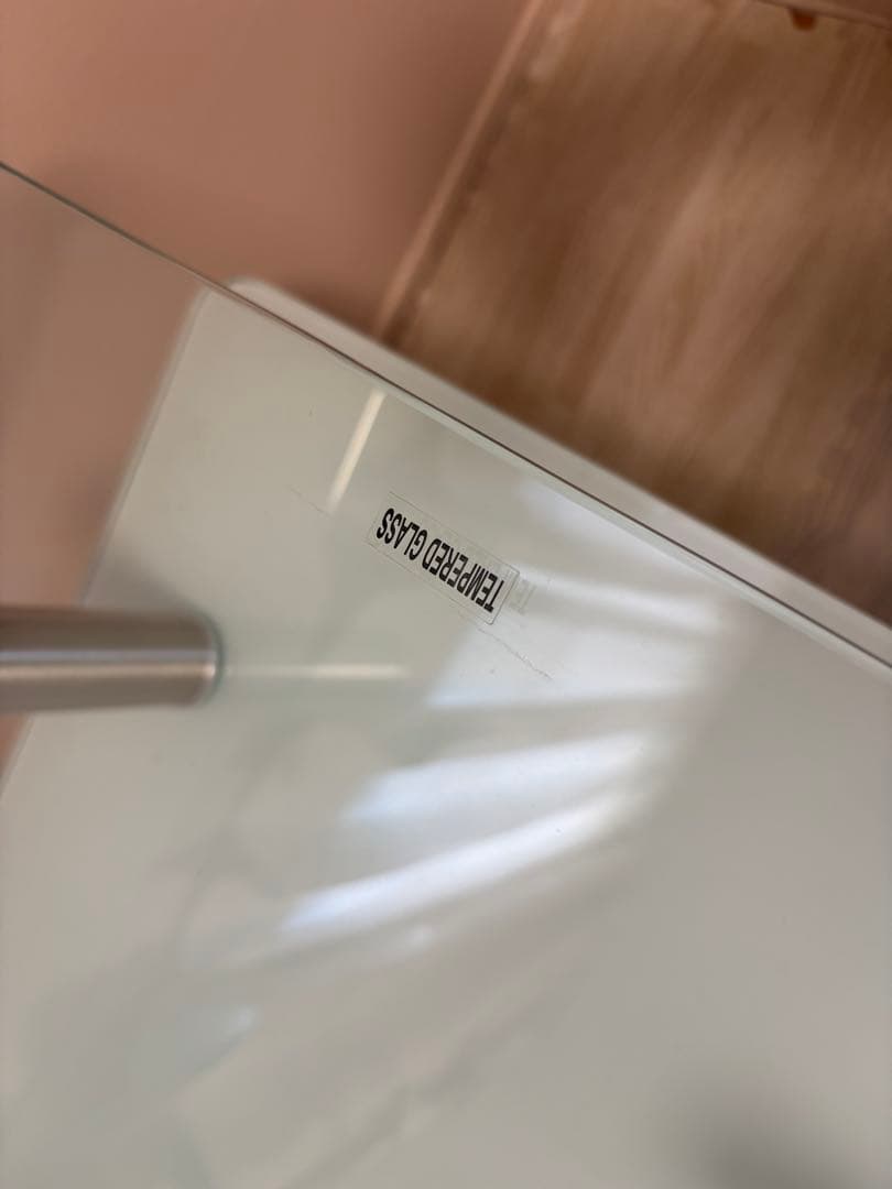 シマホ リビングテーブル ホワイト 強化ガラス