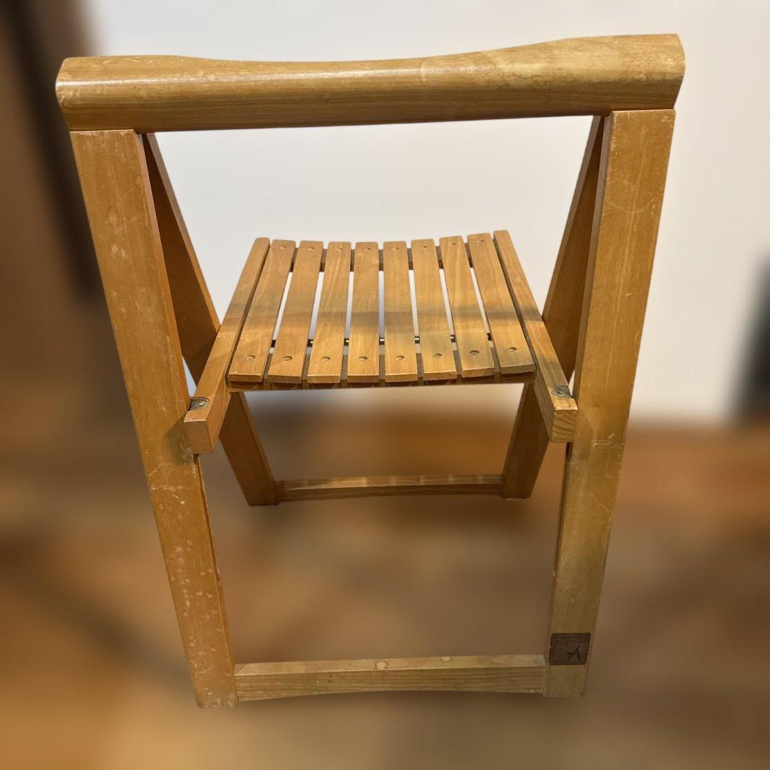 【レトロ】木製 折り畳み チェア ヴィンテージ 北欧風 イス 椅子 2脚セット