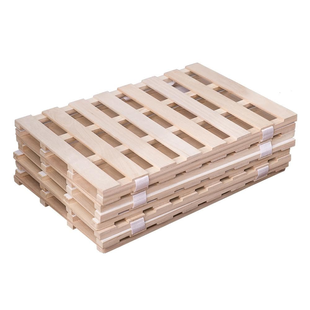 【新品】天然桐 四つ折りシングルベッド 折りたたみ コンパクト 木製