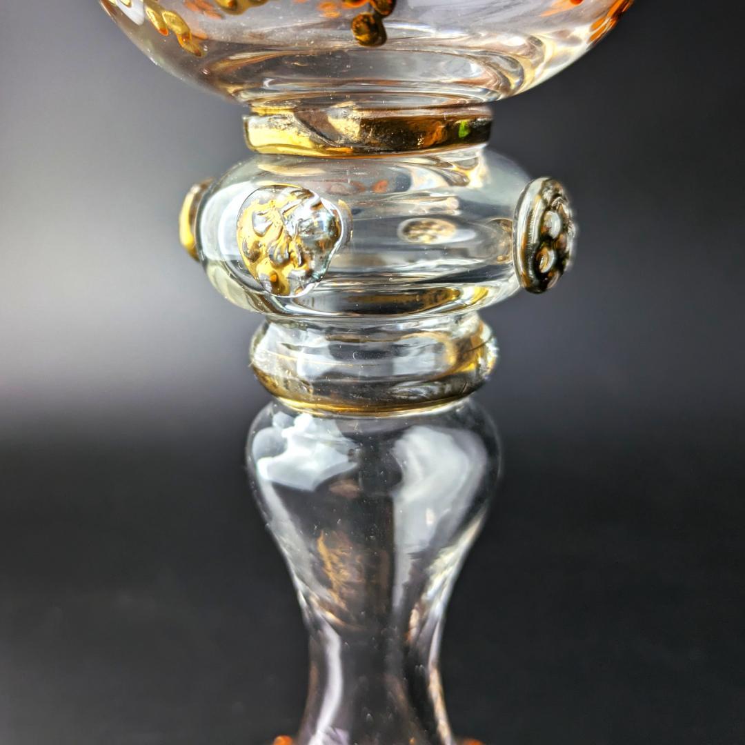 モーゼル金彩ルネサンス調ゴブレット3客 希少ヴィンテージ ボヘミア皇室御用達美品