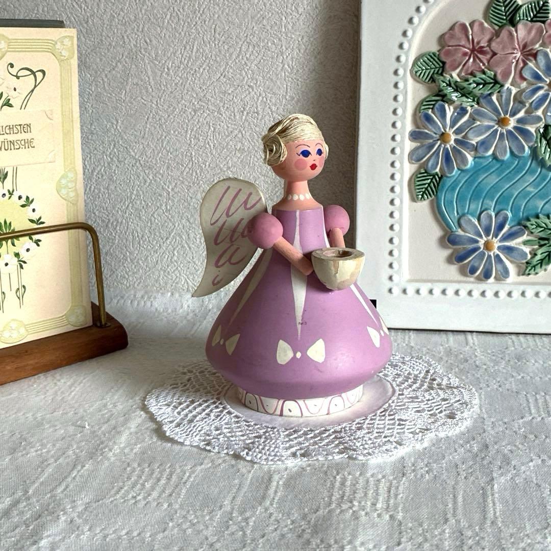 RN167 北欧ヴィンテージ Hemslöjd エンジェルのキャンドスタンド