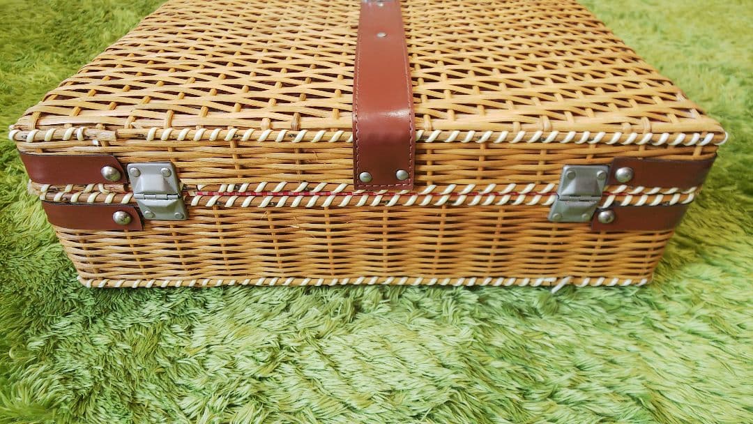 ヴィンテージ　希少 トランクケース バスケット トランク かご編み レトロ