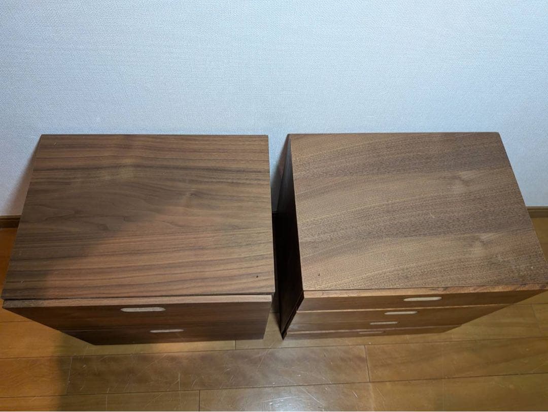 ■送料込■無印 スタッキングチェスト 引出し 収納 棚 ウォールナット 木製