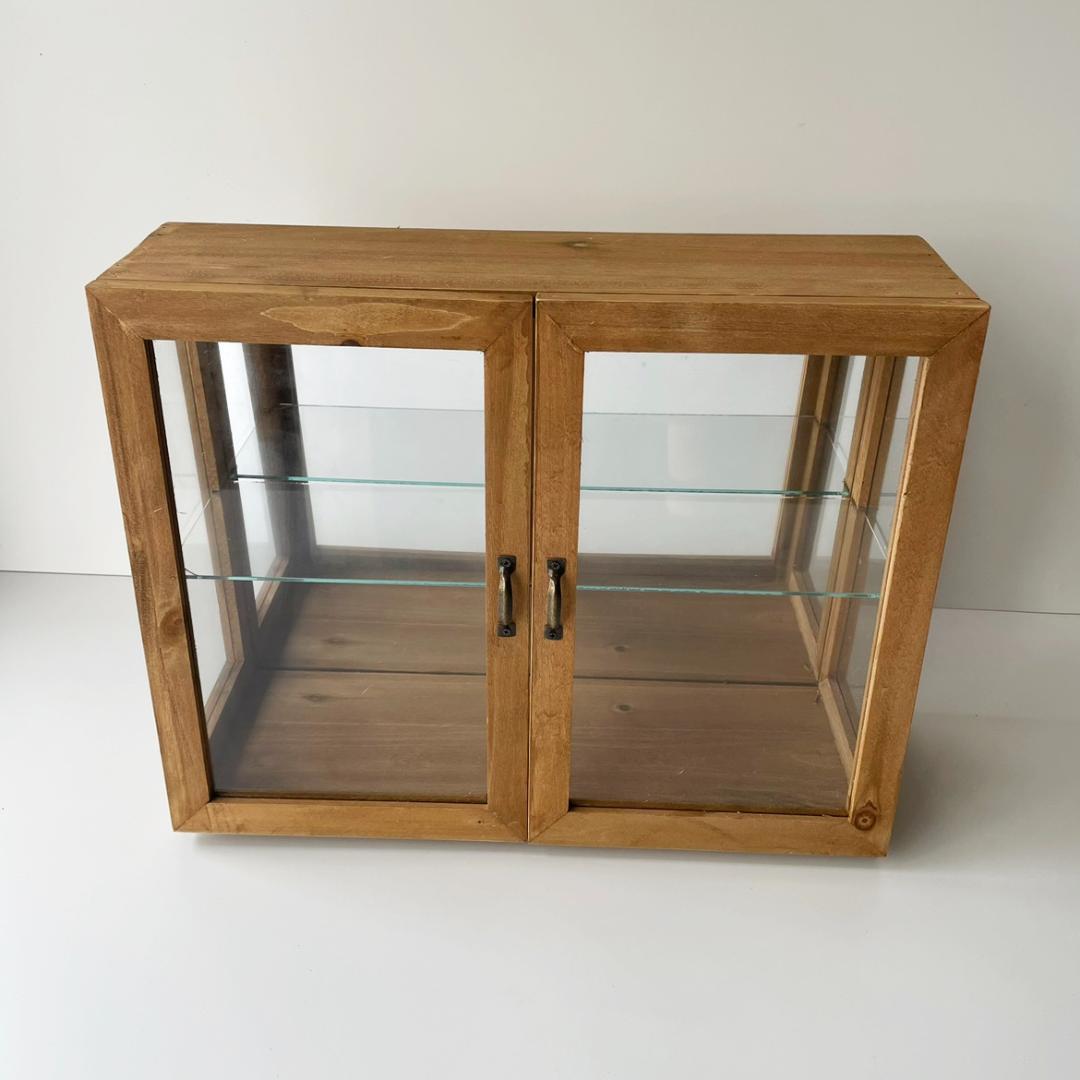 ガラスショーケース コレクションケース ショーケース 木製 ガラス 小物入れ