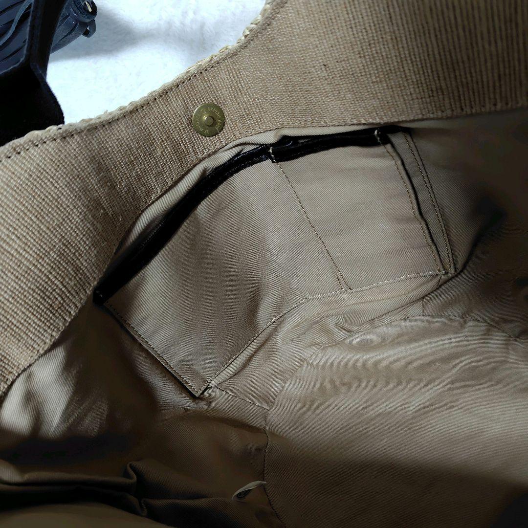 美品　ヴィオラドーロ　カゴバッグ　ラフィアトートバッグ 2way 黒　タッセル