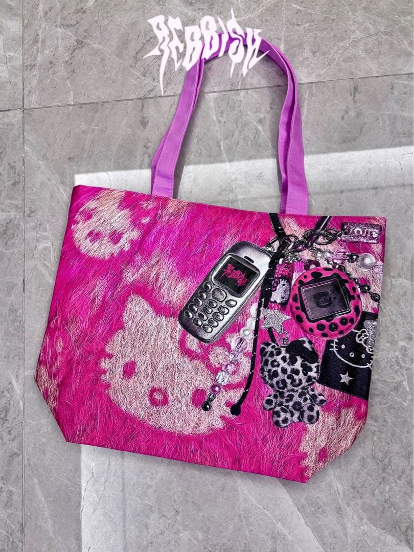 REBBISH ドールプリントタイベックバッグ 両面 y2k