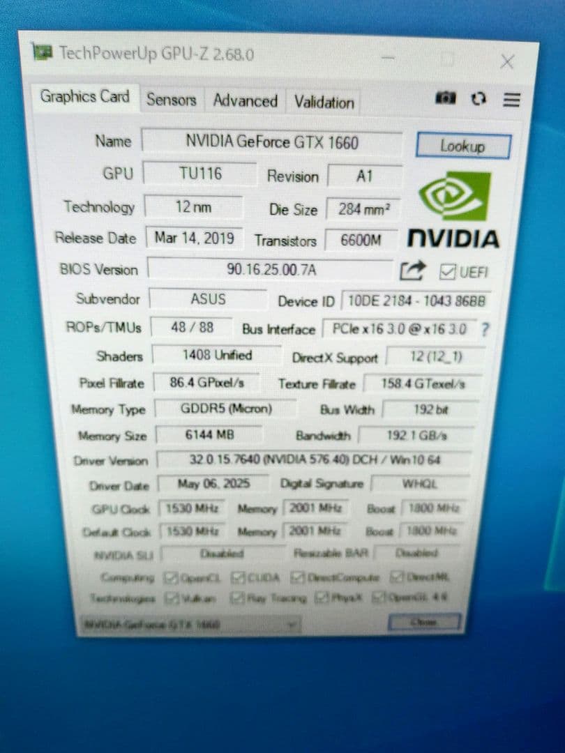 ✪ NVIDIA GeForce GTX 1660 グラフィックボード