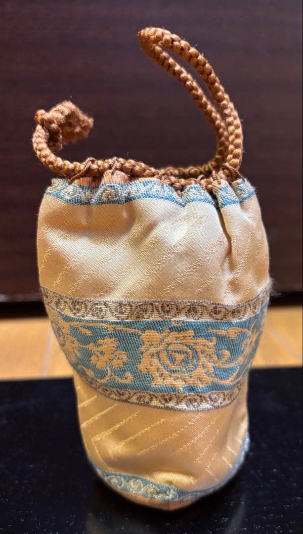 古瀬戸茶入　八十二作　茶道具 陶器製 円筒形 茶色