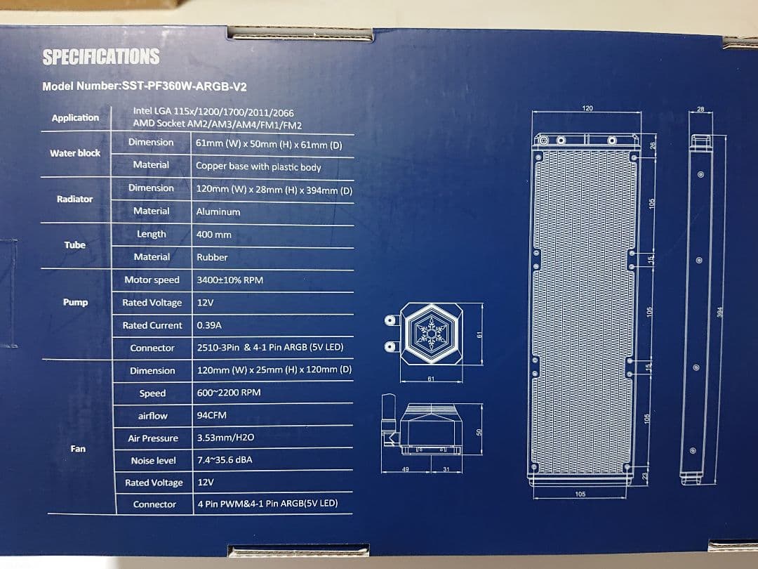 SST-PF360W-ARGB-V2 簡易水冷クーラー 送料無料 新品 白色