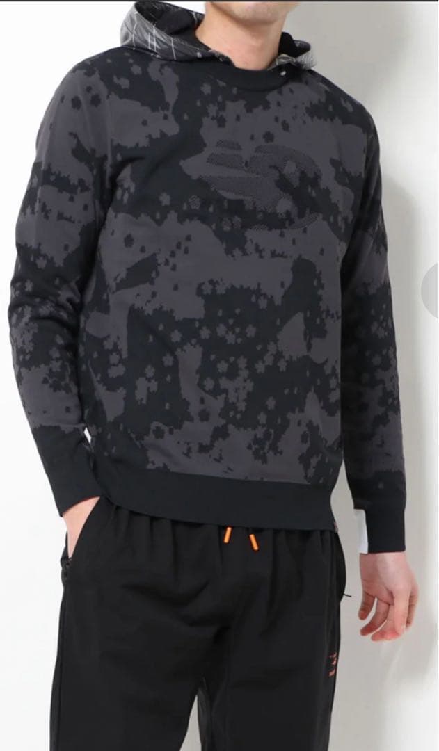 未使用級 ニューバランスゴルフ カモフラ柄 ストレッチ ニット サイズ6