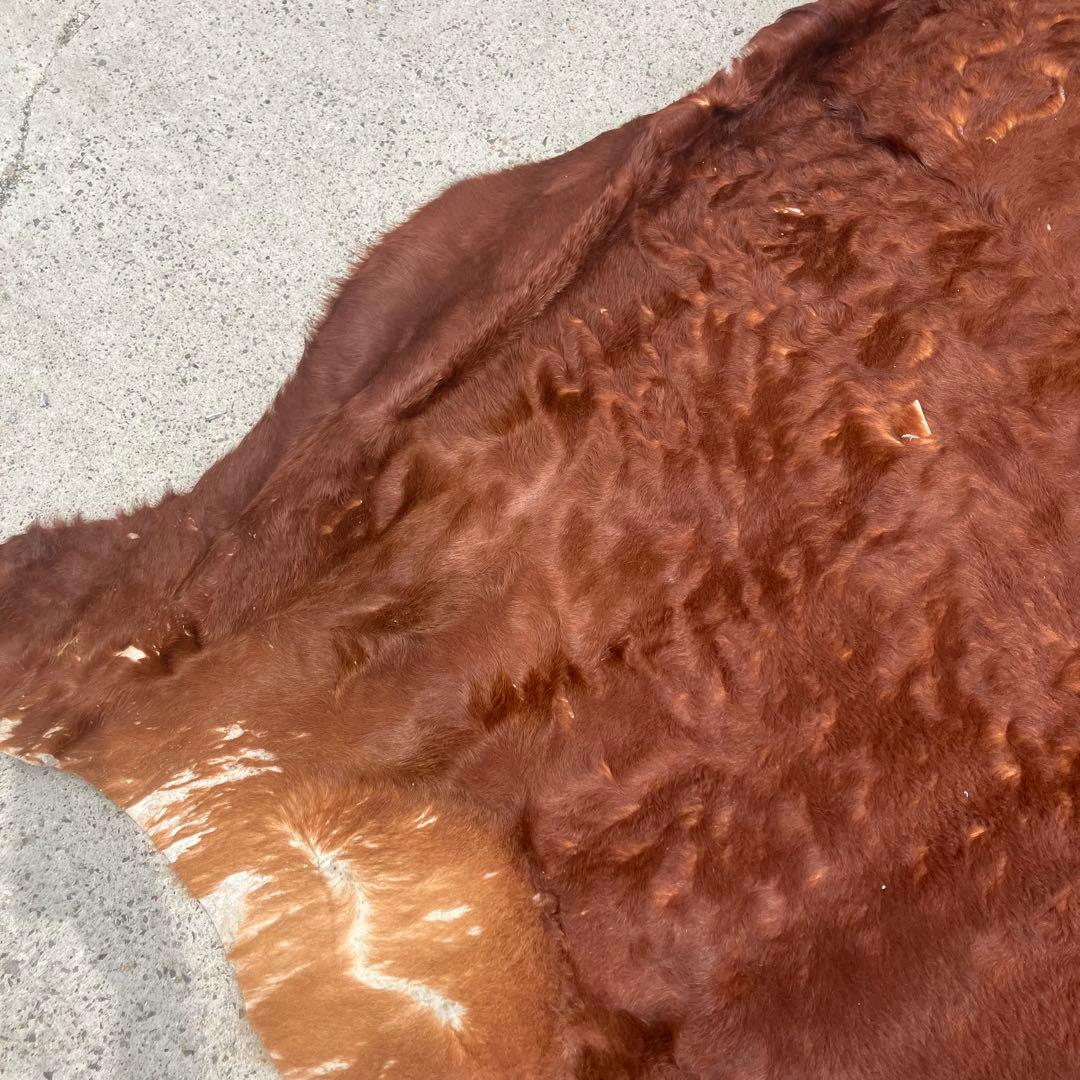 ヴィンテージ 大型 カウラグ 牛毛皮 敷物 絨毯 ラグマット アンティーク古道具