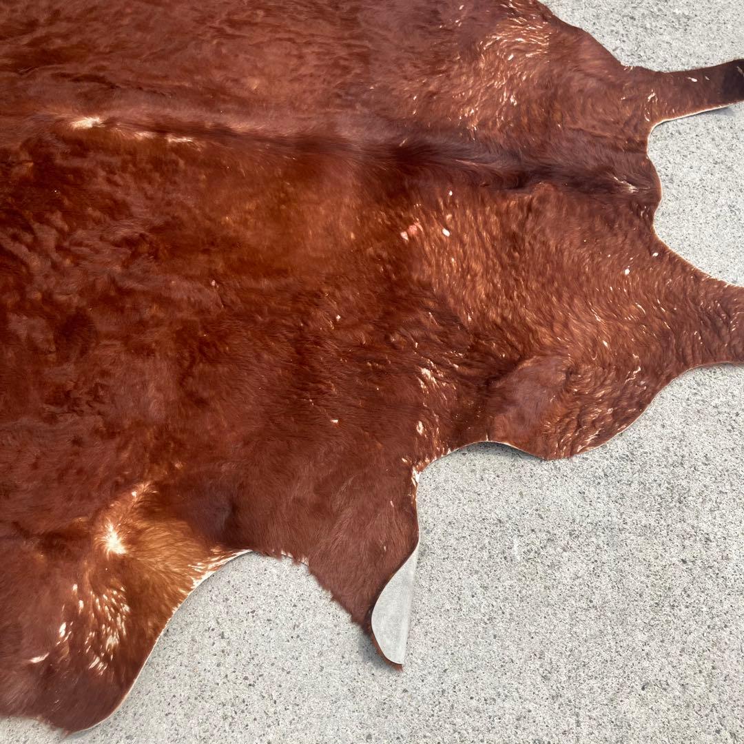 ヴィンテージ 大型 カウラグ 牛毛皮 敷物 絨毯 ラグマット アンティーク古道具