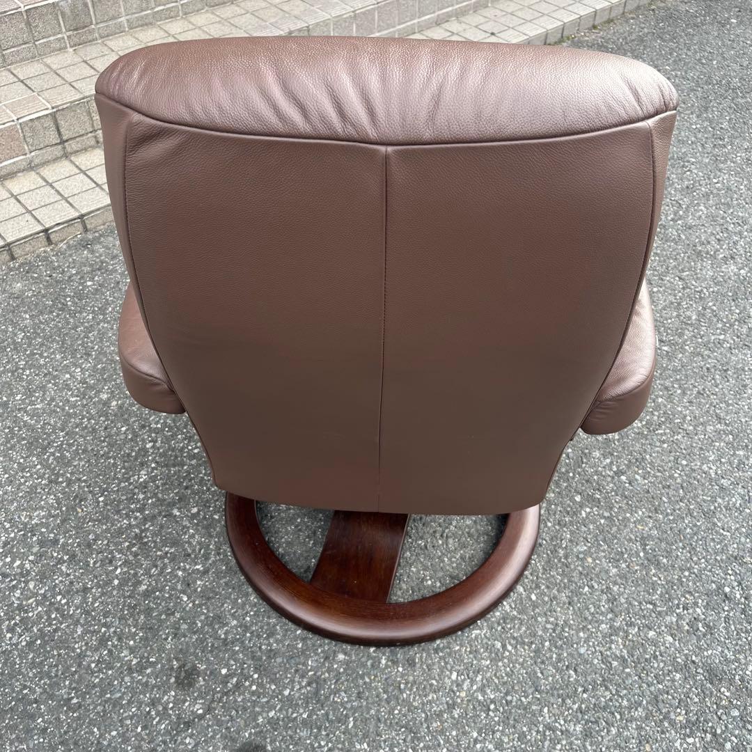 ①イエリアーダ フィヨルド 本革 リクライニングチェア オットマン レザー