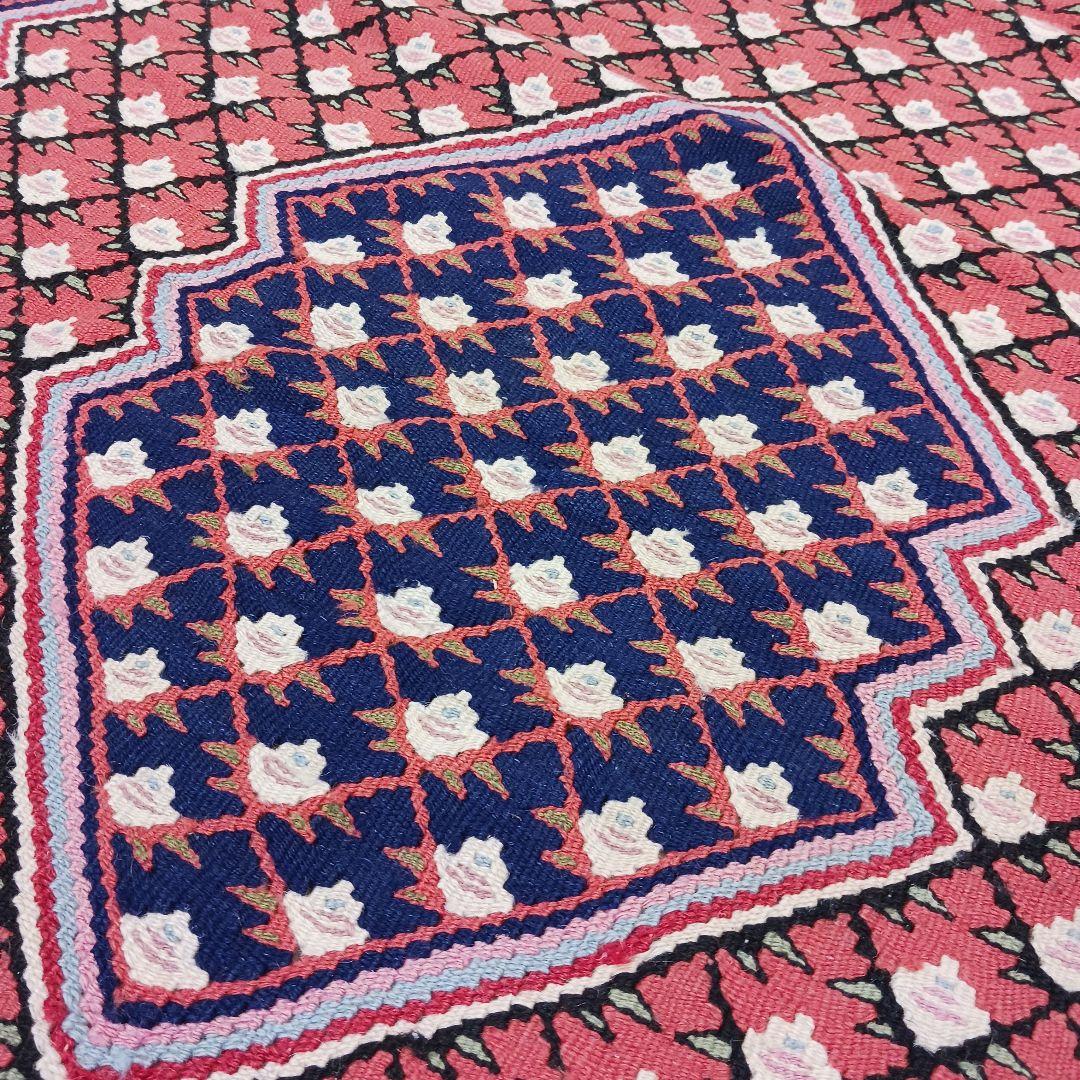 Y2744 ペルシャ絨毯 キリム ラグマット 手織り ウール 152×100㎝