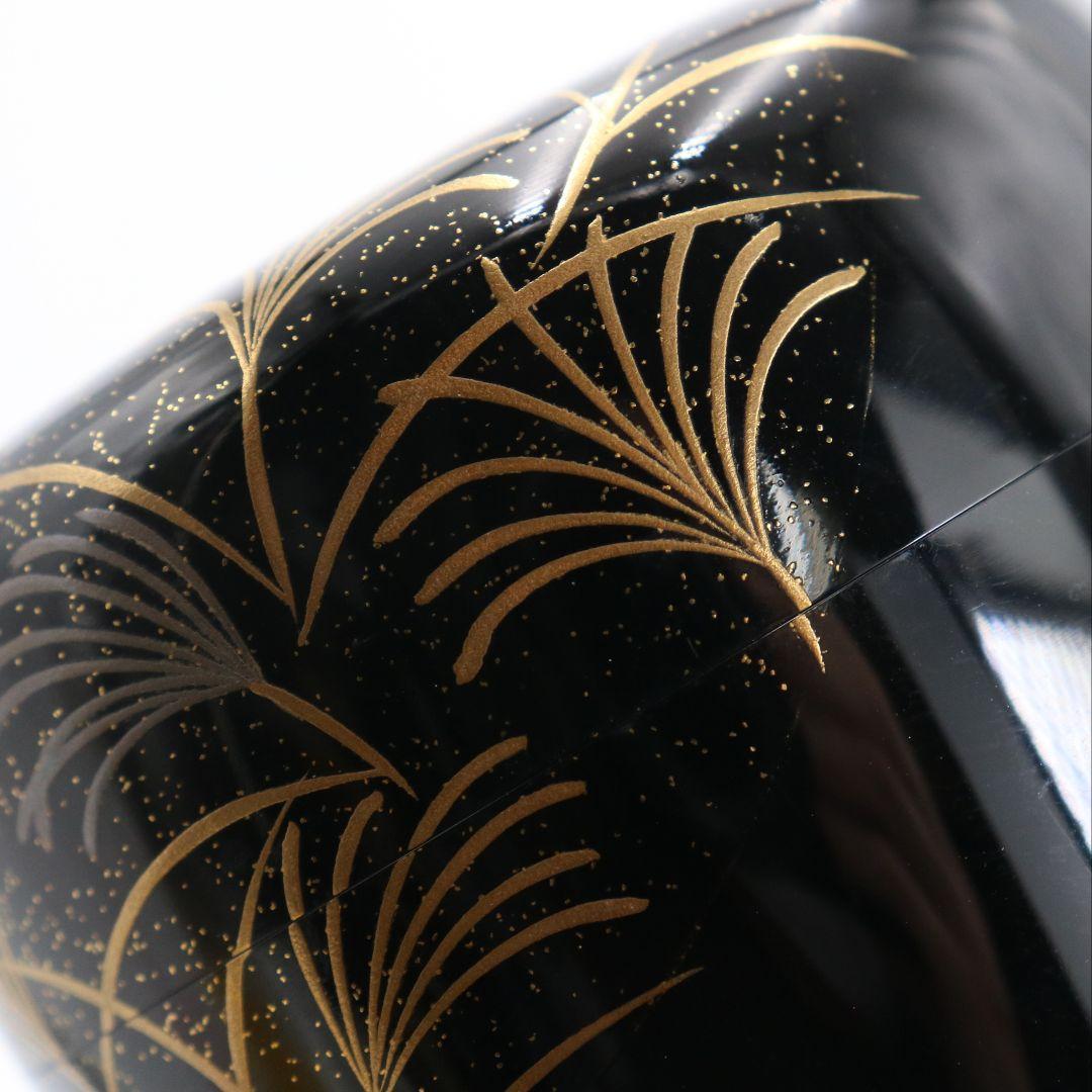 田中宗凌作 月に芒 中棗 武蔵野蒔絵 茶道具 共箱　V999