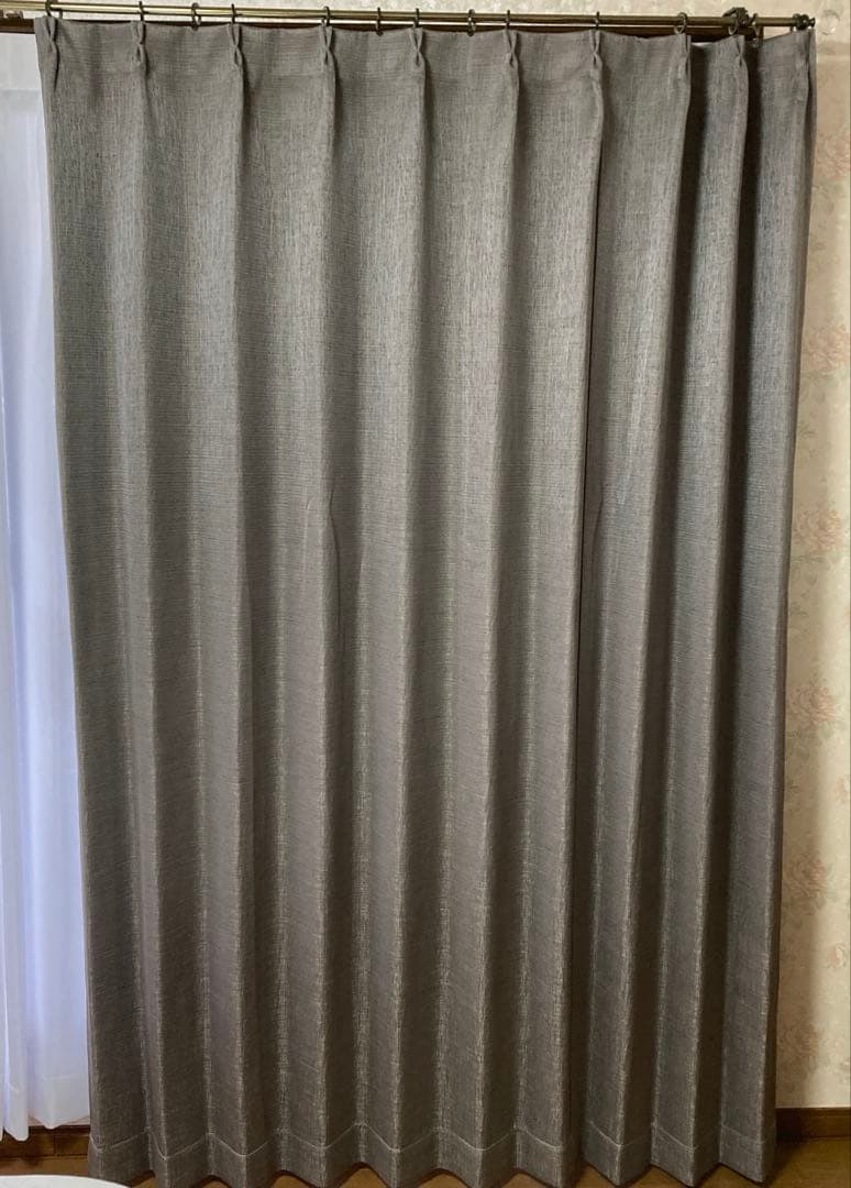 【美品新品】オーダーカーテン PK021 ブラウン 幅144㎝　丈207㎝2枚