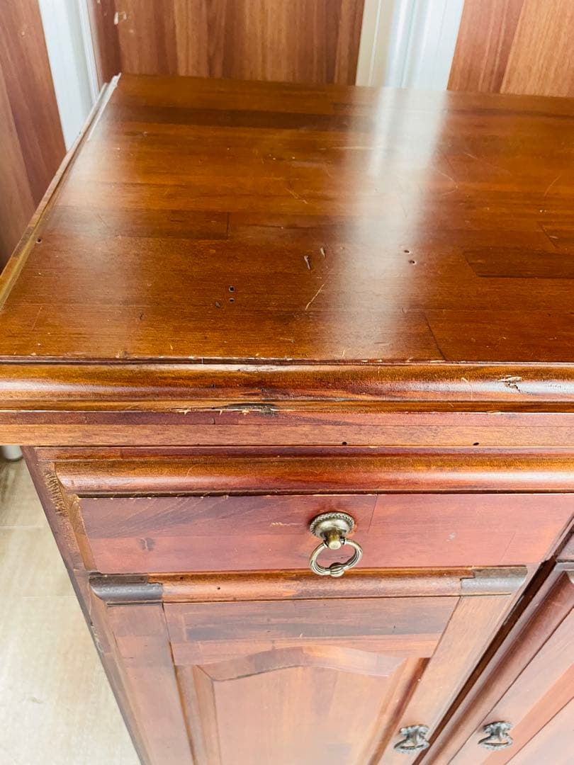 象嵌　木製 キャビネット サイドボード アンティーク調 レトロ 収納棚