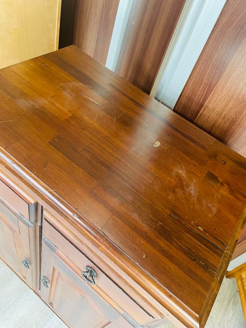 象嵌　木製 キャビネット サイドボード アンティーク調 レトロ 収納棚