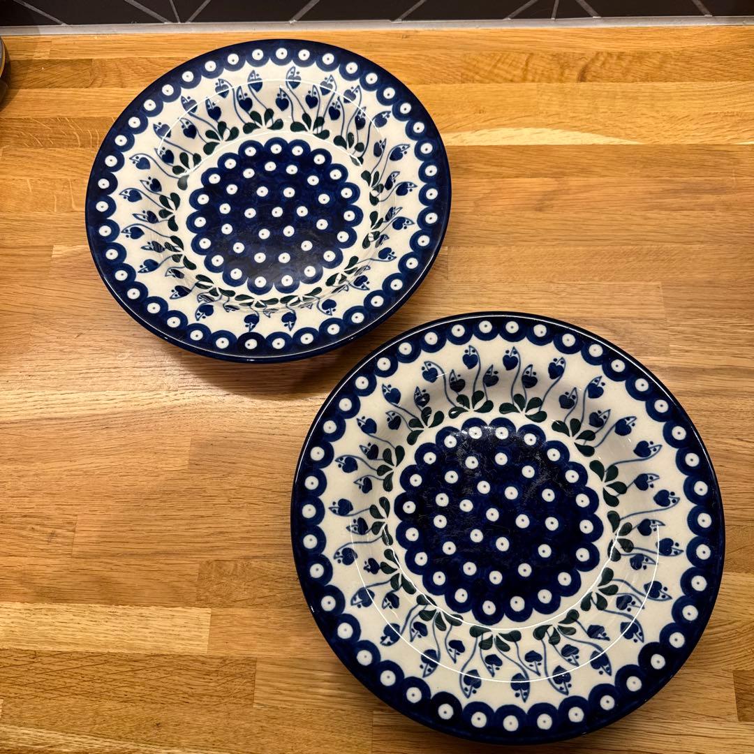 ポーリッシュポタリー　2枚セット　パスタ皿