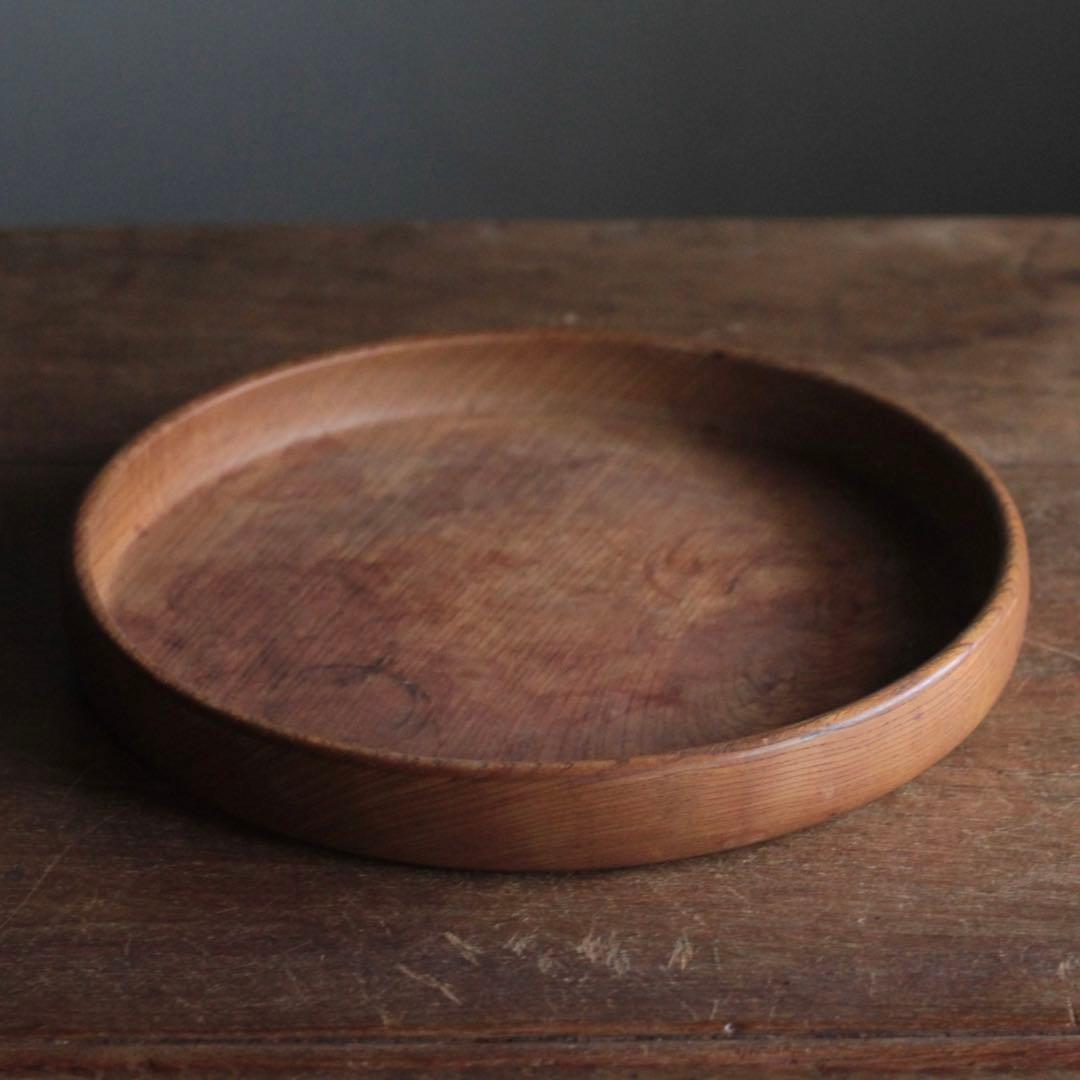 佳き木肌の くりぬき盆 No.5 古道具 アンティーク