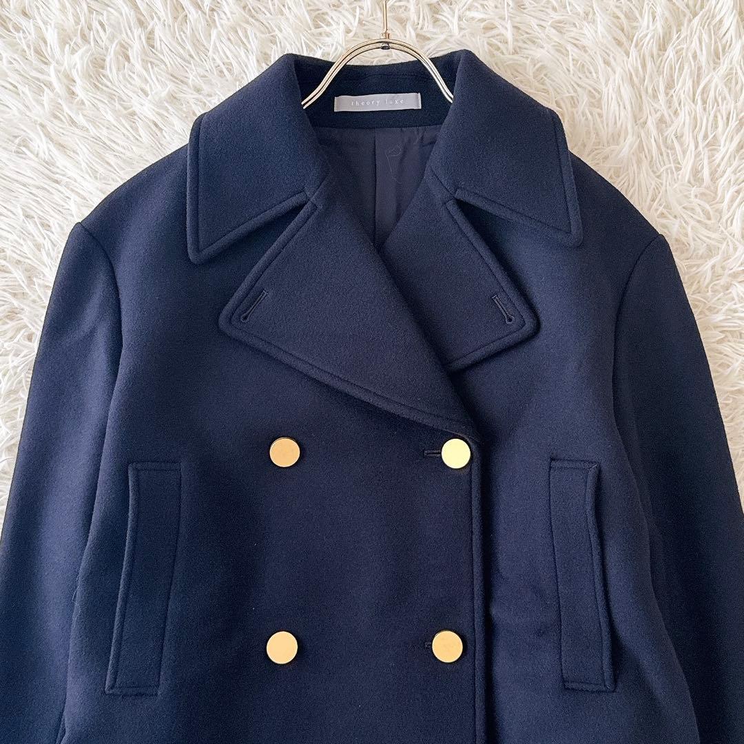 極美品✨セオリーリュクス ダブル ピーコート 金ボタン 2022AW 紺 40