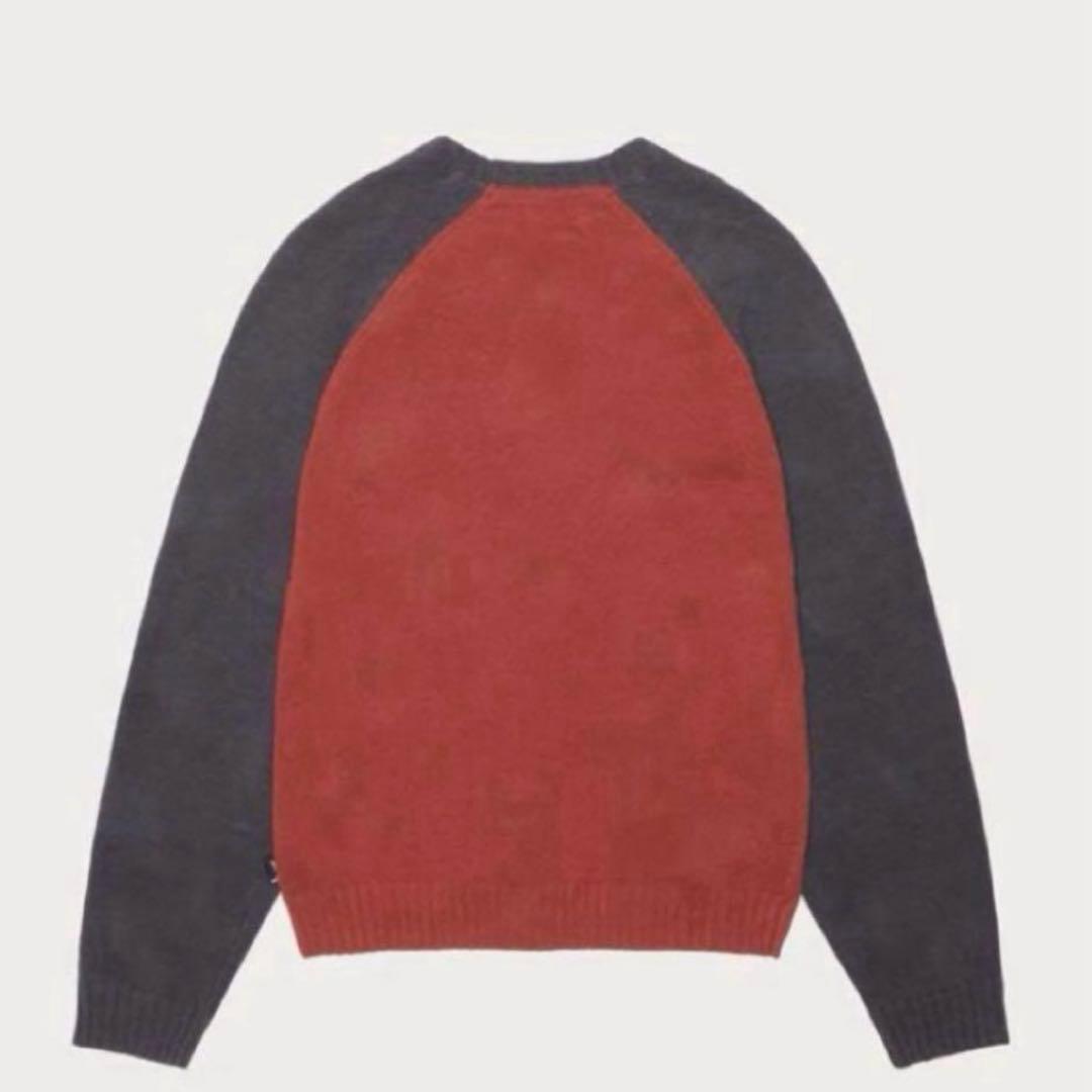 トップス STUSSY COLORBLOCKED RAGLAN KNIT CREW s