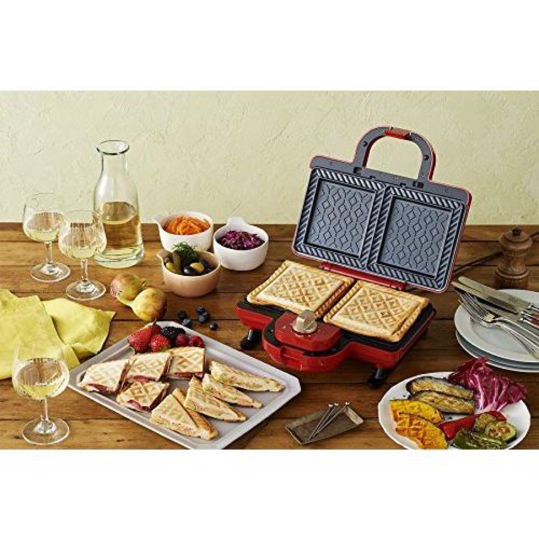 BRUNO ワッフル・ホットサンドメーカー レッド
