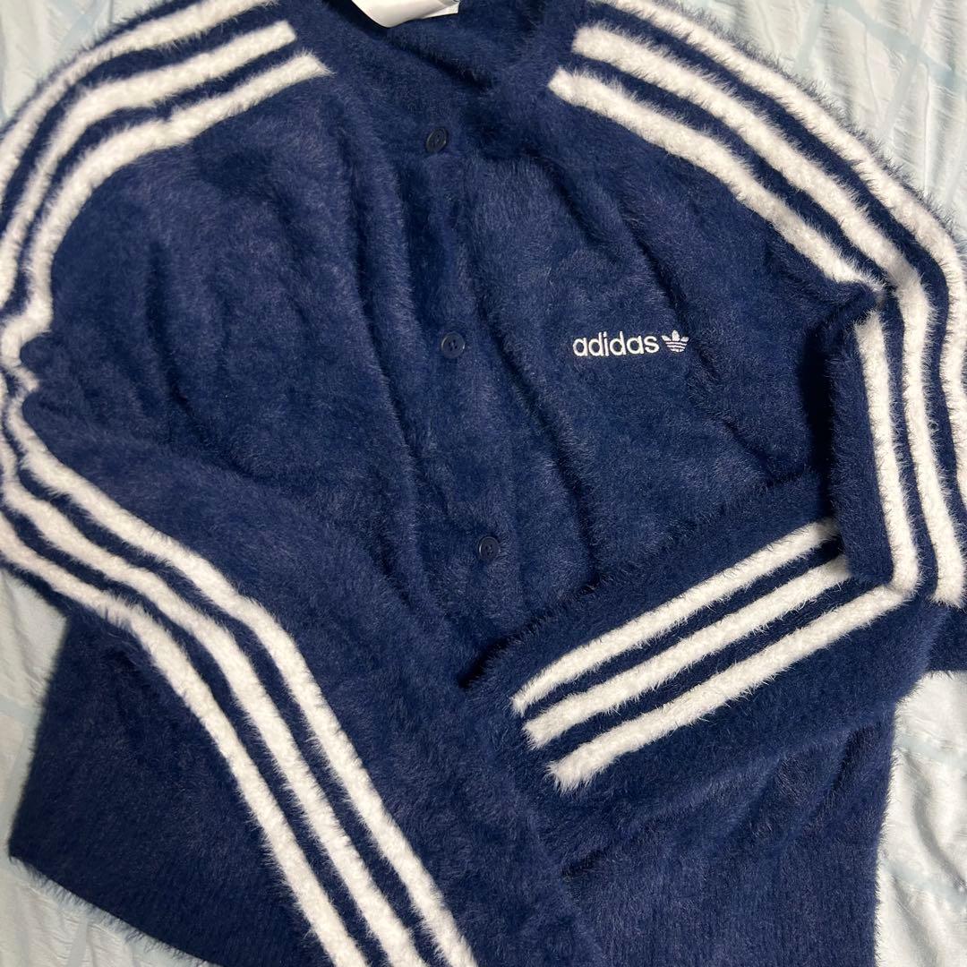 adidas アディダス フラッフィーニット カーディガン シャギXL