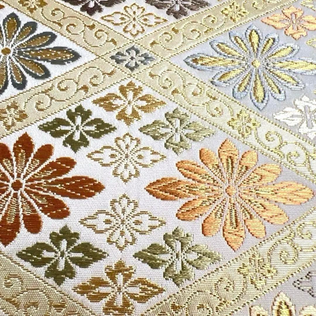 袋帯　菱　花菱　カラフル　華やか　唐草　着物　114a d