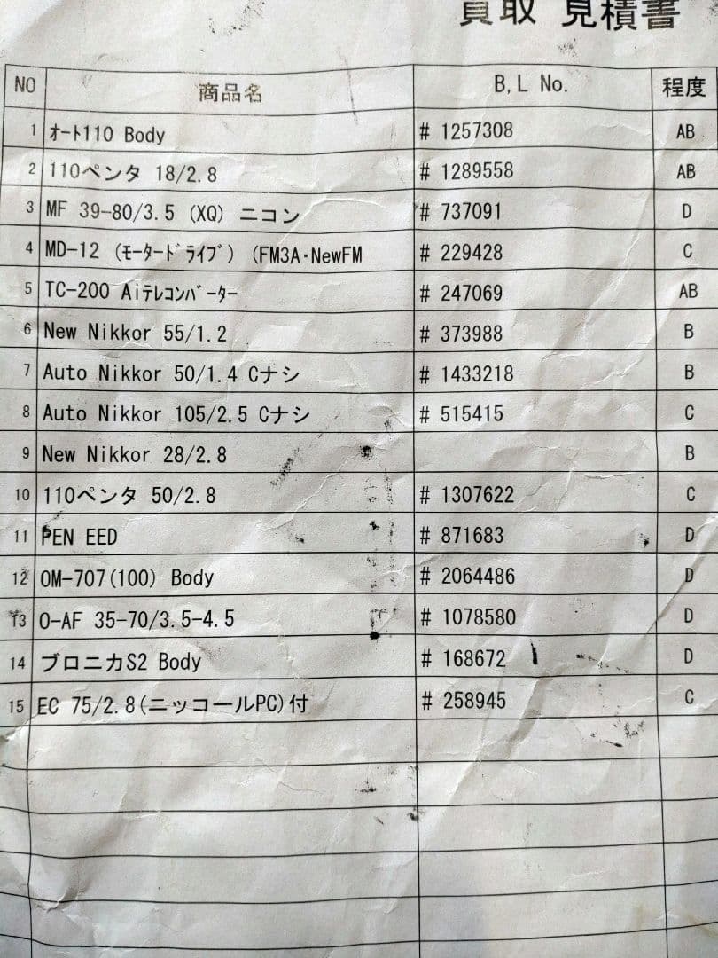 フィルム一眼レフカメラとレンズセット