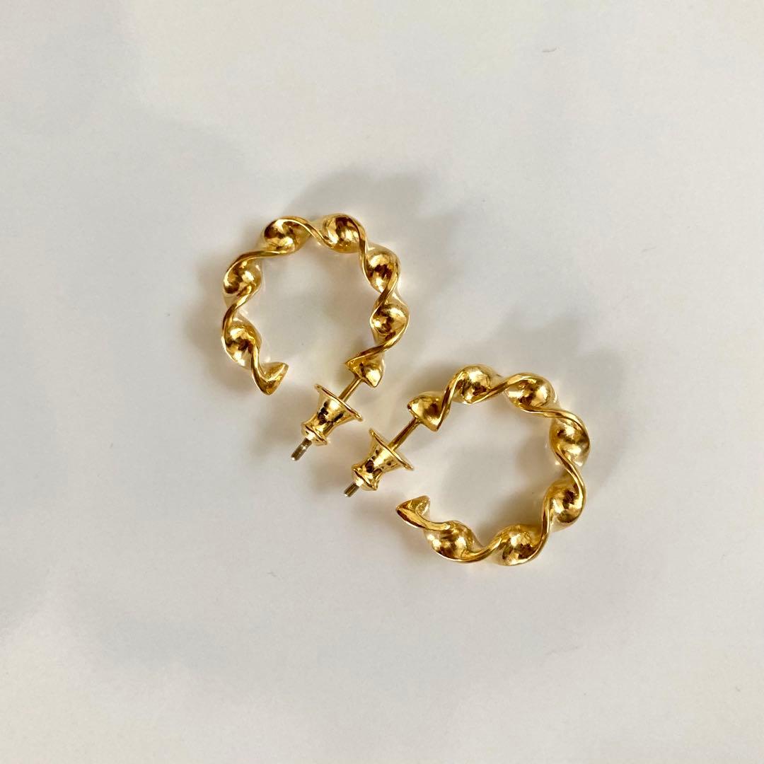 特別価格ゴールド　18k シルバー925 両耳　ピアス　18mm BWL