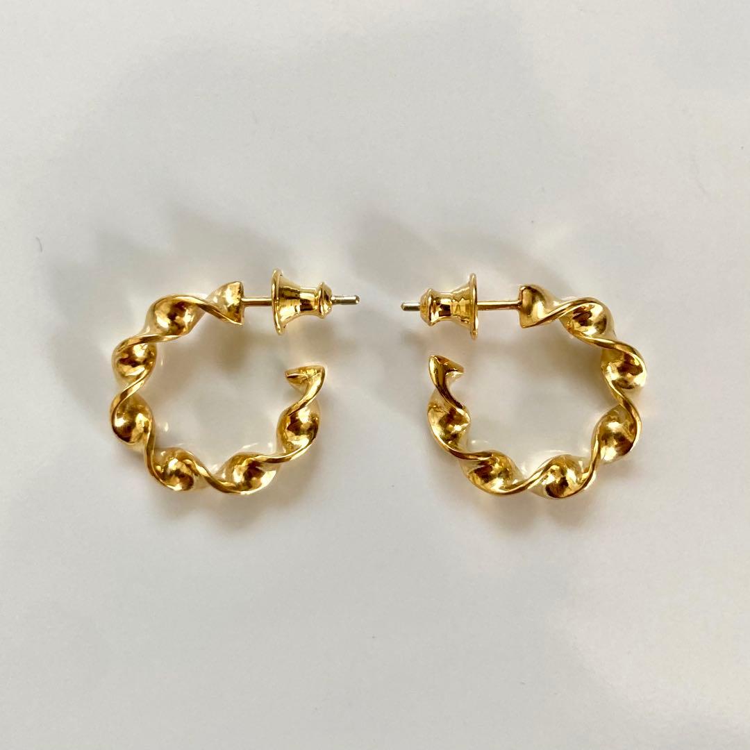 特別価格ゴールド　18k シルバー925 両耳　ピアス　18mm BWL