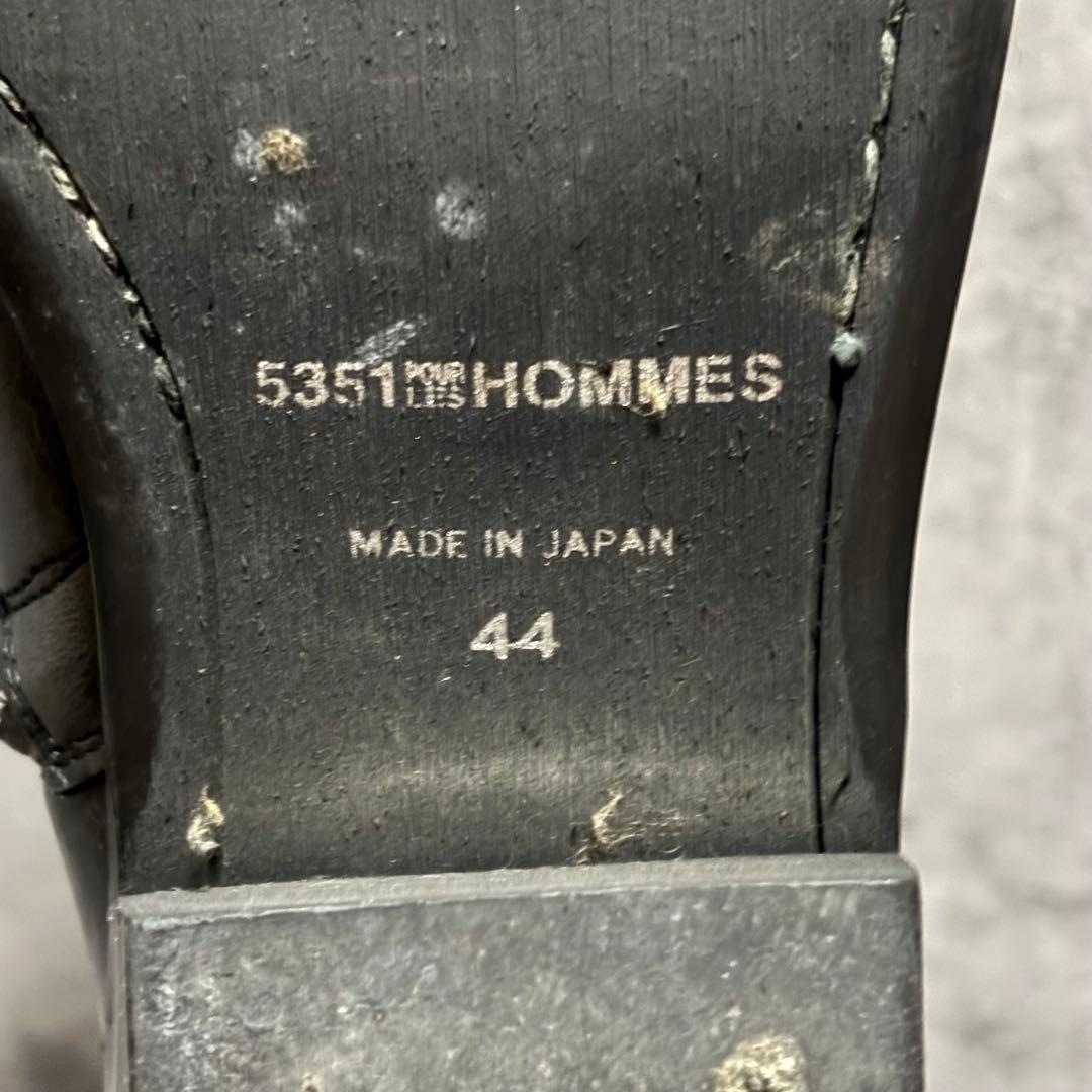 未使用級　5351プールオム　ブーツ　サイドジップ　ブラック　本革　2112