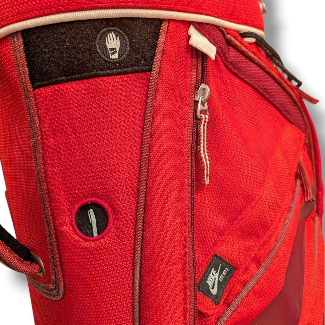 【廃盤品】ナイキ ゴルフ キャディバッグ 14分割 カート型 希少 赤 フード付