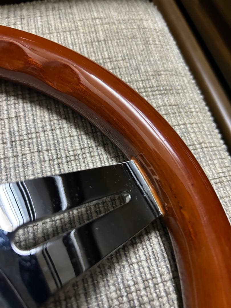 ウッドハンドル　3本スポーク　29Φ メーカー不明　29㎝