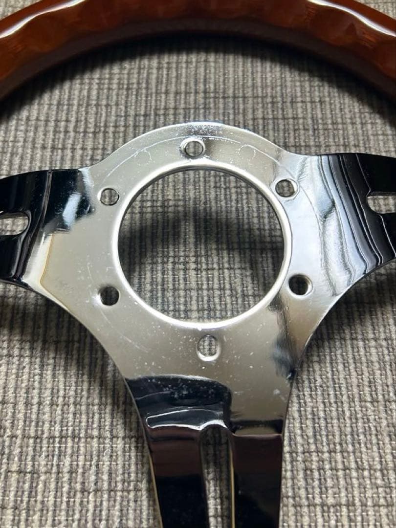 ウッドハンドル　3本スポーク　29Φ メーカー不明　29㎝