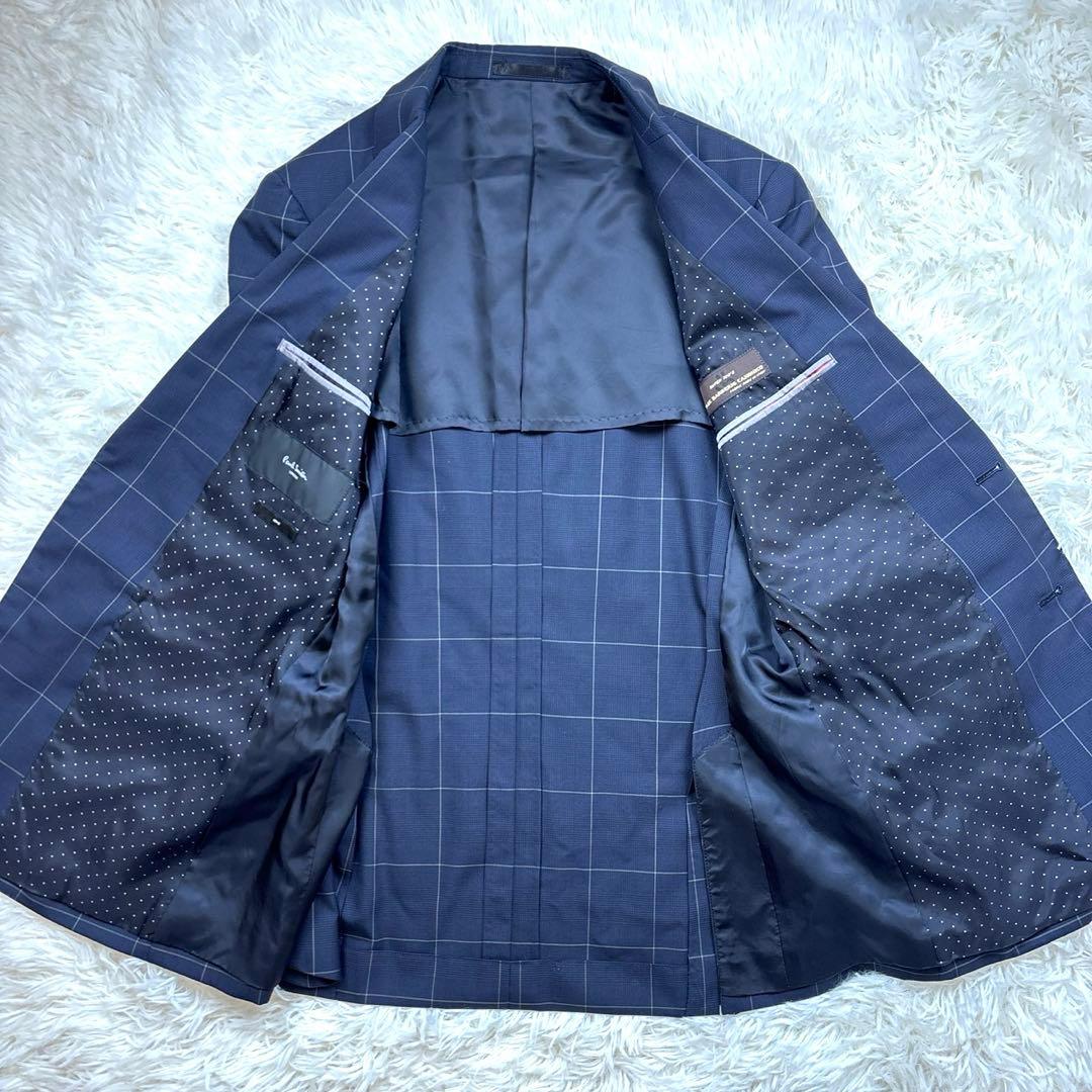 ポールスミス スーツ セットアップ super120's チェック ネイビーM